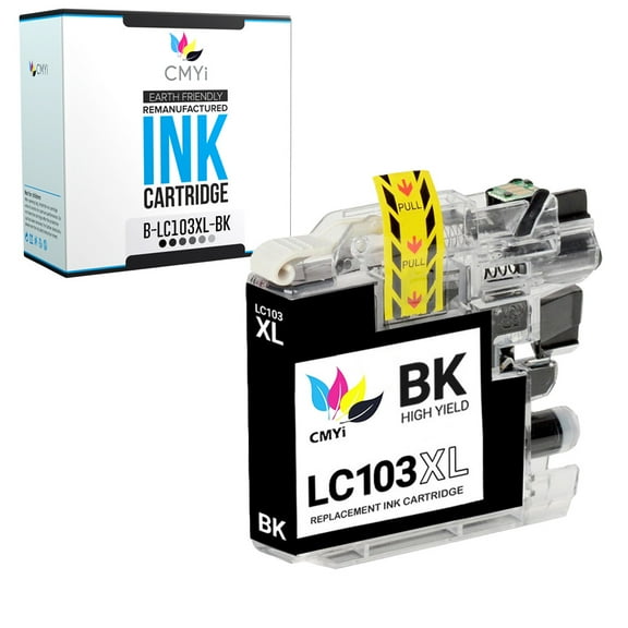 CMYi LC103 Black 1-Pack Ink Cartridge compatible for Brother LC103 - DCP J152W, MFC J245, J285DW, J4310DW, J4410DW, J450DW, J4510DW, J4610DW, J470DW, J4710DW, J475DW, J650DW, J6520DW (1 Black)
