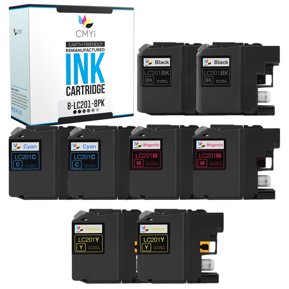 CMYi LC201 Combo Pack of 8 Ink Cartridges compatible for Brother LC201 ...
