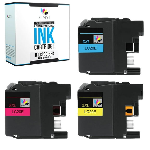 CMYi LC20E Combo Pack of 3 Ink Cartridges compatible for Brother LC20E - MFC J5920DW, J775DW, J775DW XL, J775DWL, J785DW, J985DW, J985DW XL (1 Cyan, 1 Magenta, 1 Yellow)