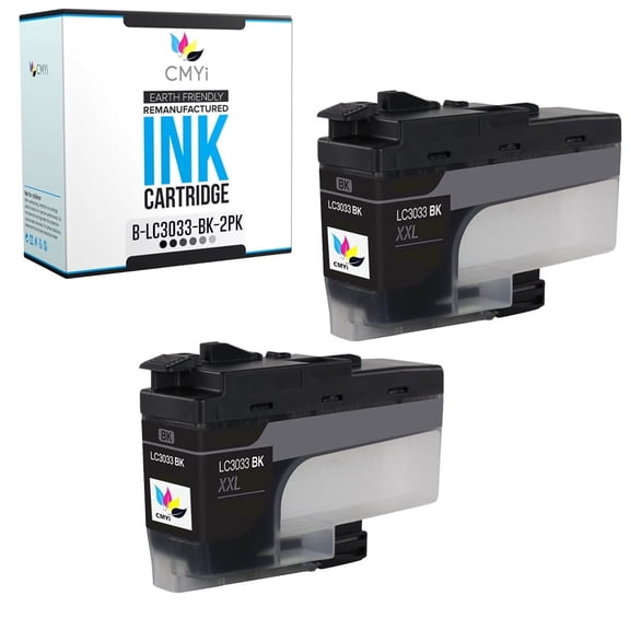 CMYi Pack of Black Printer Ink Cartridges for Printers Compatible with Brother LC3033 - MFC (2 Black)