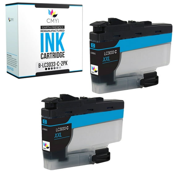 CMYi LC3033 Cyan 2-Pack Ink Cartridges compatible for Brother LC3033 - MFC J805DW, J805DW XL, J815DW XL, J995DW, J995DW XL (2 Cyan)