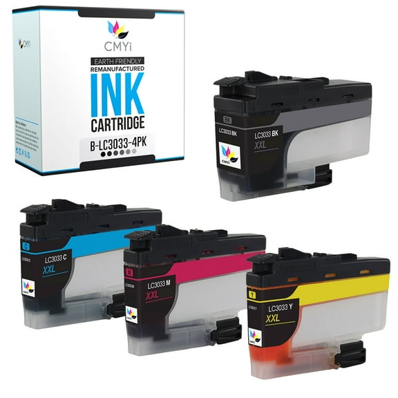 CMYi LC3033 Combo Pack of 4 Ink Cartridge compatible for Brother LC3033 - MFC J805DW, J805DW XL, J815DW XL, J995DW, J995DW XL (1 Black, 1 Cyan, 1 Magenta, 1 Yellow)