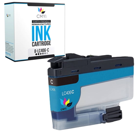 CMYi LC406 Cyan 1-Pack Ink Cartridge compatible for Brother LC406 - MFC-J4335DW, J4340DW, J4345DW, J4535DW, J4540DW, J5855DW, J5955DW, J6555DW, J6955DW (1 Cyan)