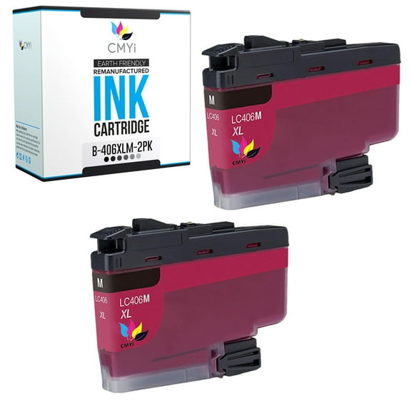 CMYi LC406XL Magenta 2-Pack Ink Cartridges compatible for Brother LC406XL - MFC-J4335DW, J4340DW, J4345DW, J4535DW, J4540DW, J5855DW, J5955DW, J6555DW, J6955DW (2 Magenta)