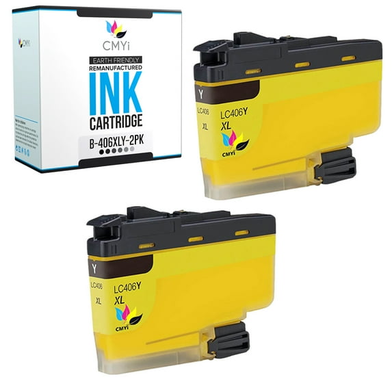 CMYi LC406XL Yellow 2-Pack Ink Cartridges compatible for Brother LC406XL - MFC-J4335DW, J4340DW, J4345DW, J4535DW, J4540DW, J5855DW, J5955DW, J6555DW, J6955DW (2 Yellow)