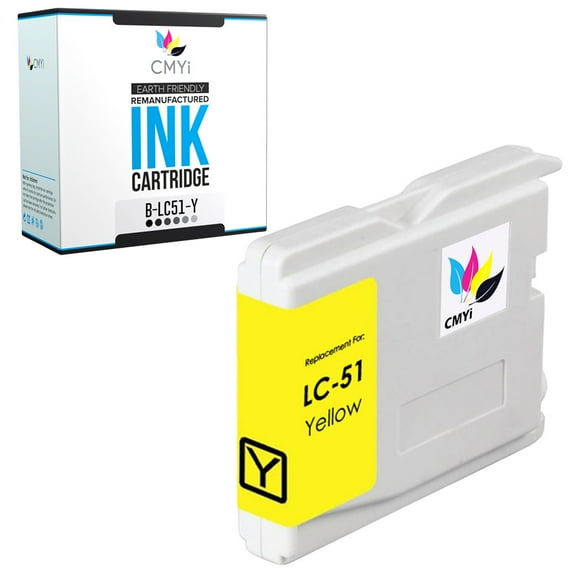 CMYi LC51 Yellow 1-Pack Ink Cartridge compatible for Brother LC51 - MFC 440CN, 465CN, 5460CN, 5860CN, 660CN, 665CW, 680CN, 685CW, 845CW, 885CW, Intellifax 1360, 1860C, 1960C, 2480C, 2580C (1 Yellow)