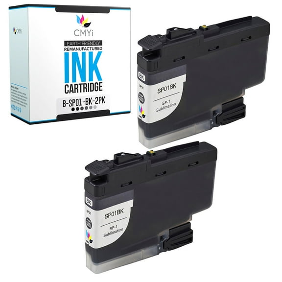 CMYi SP01 Black 2-Pack Ink Cartridges compatible for Brother SP01 - SP1 Sublimation (2 Black)
