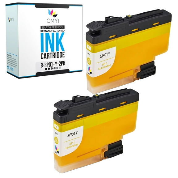 CMYi SP01 Yellow 2-Pack Ink Cartridges compatible for Brother SP01 - SP1 Sublimation (2 Yellow)