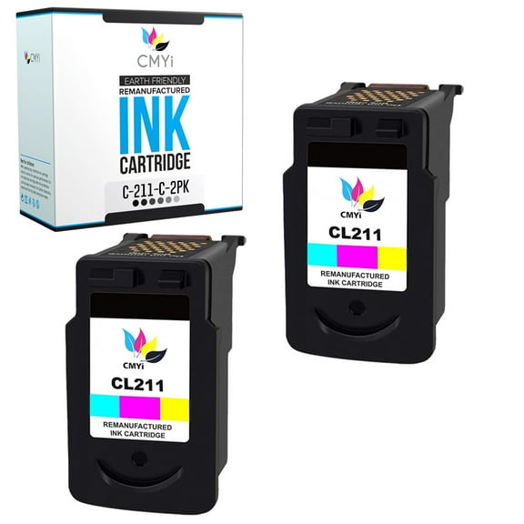 CMYi CL-211 Tri-color 2-Pack Ink Cartridges compatible for Canon CL-211 - PIXMA iP2700, iP2702, MP230, MP240, MP250, MP480, MP490, MP495, MP499, MX360, MX410, MX420, MP235, MP282 (2 Tri-color)
