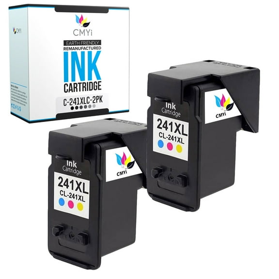 CMYi Color Ink Cartridges Compatible with Canon CL-241XL Inkjet Printer, Tri-color, 2 Pack