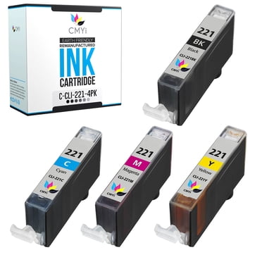 4-Pack Yellow Ink Cartridge CLI-221Y Compatible For Canon Printers MP560, MP620, MP640, IP4700