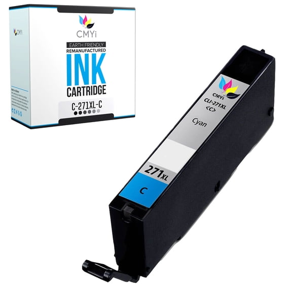 CMYi CLI-271XL Cyan 1-Pack Ink Cartridge compatible for Canon CLI-271XL - PIXMA MG5720, MG5721, MG5722, MG6820, MG6821, MG6822, MG7700, MG7720, TS5020, TS5022, TS6020, TS8020, TS9020 (1 Cyan)