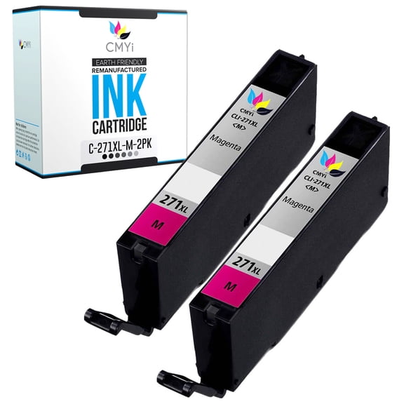 CMYi CLI-271XL Magenta 2-Pack Ink Cartridges compatible for Canon CLI-271XL - PIXMA MG5720, MG5721, MG5722, MG6820, MG6821, MG6822, MG7700, MG7720, TS5020, TS5022, TS6020, TS8020, TS9020 (2 Magenta)