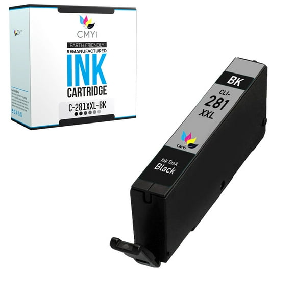 CMYi 281XXL Black 1-Pack Ink Cartridge compatible for Canon CLI-281XXL - PIXMA TS8322, TS9120, TS9520, TS9520a, TS9521C, TS9521Ca, TR7520, TR7620, TR8520, TR8620, TR8620a, TR8622, TR8622a (1 Black)