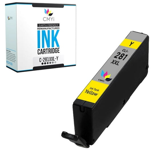 CMYi 281XXL Yellow 1-Pack Ink Cartridge compatible for Canon CLI-281XXL - PIXMA TS8120, TS8220, TS8222, TS8320, TS8322, TS9120, TS9520, TS9520a, TS9521C, TS9521Ca, TR7520, TR7620, TR8520 (1 Yellow)