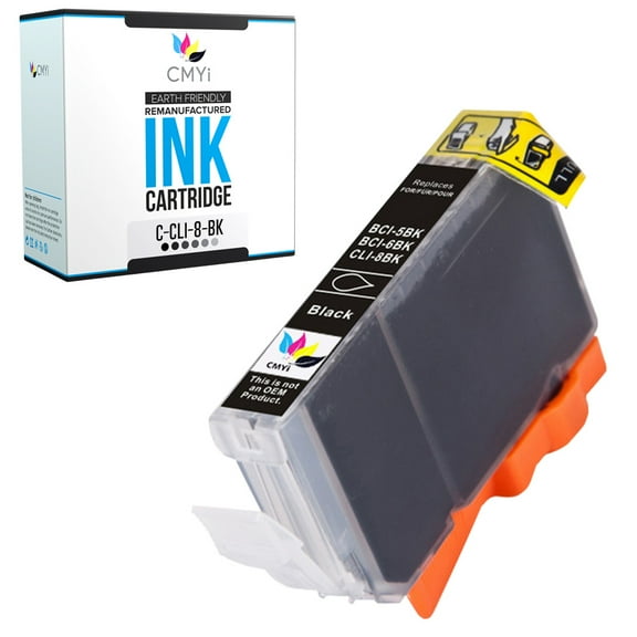 CMYi CLI-8 Black 1-Pack Ink Cartridge compatible for Canon CLI-8 - PIXMA iP4200, iP4300, iP4500, iP5200, iP5200R, iP5300, iP6600D, iP6700D, iX5000, MP500, MP530, MP600, MP600R, MP610, MP800 (1 Black)