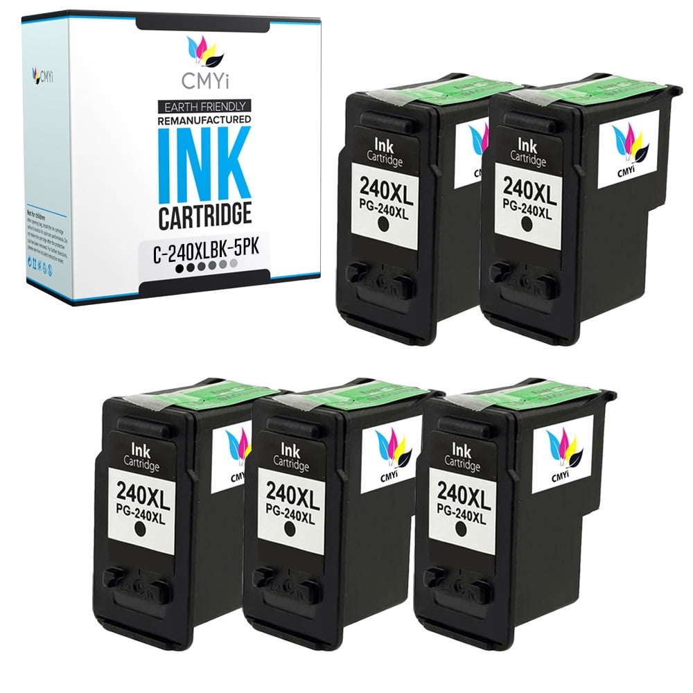 CMYi 240XL 5-Pack Black Ink Cartridges compatible for Canon PG-240XL ...