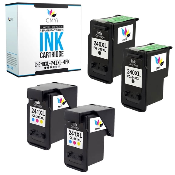 CMYi 240XL 241XL Printer Ink Cartridges Replacement Compatible with Canon PG-240XL CL-241XL, 4 Pack