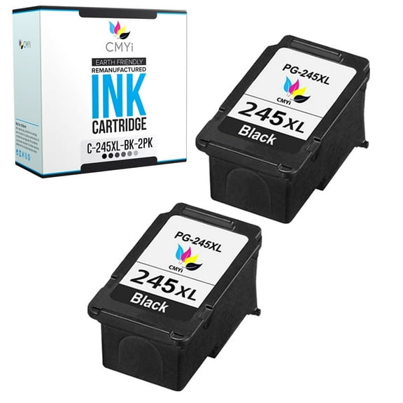CMYi PG-245XL Black Ink Cartridge Replacement Compatible for Canon PIXMA Printer, 2 Count