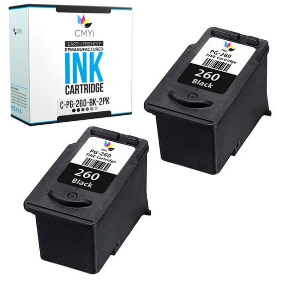 CMYi PG-260 Black 2-Pack Ink Cartridges compatible for Canon PG-260 - PIXMA TR7020, TR7020a, TR7022a, TS5320, TS6420, TS6420a (2 Black)