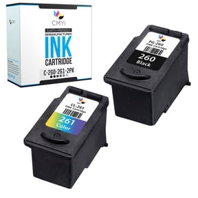 CMYi PG-260 CL-261 Combo Pack of 2 Ink Cartridges compatible for Canon PG-260 and CL-261 - PIXMA TR7020, TR7020a, TR7022a, TS5320, TS6420, TS6420a (1 Black, 1 Tri-color)