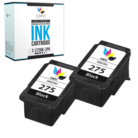 CMYi PG-275 Black Ink Cartridge Replacement Compatible for Canon PIXMA Printer, 2 Count