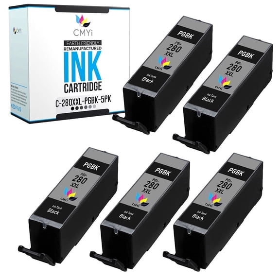 CMYi 280XXL Pigment Black Ink Cartridge Compatible with Canon 280XXL Pixma Series Printers (5 Pigment Black)