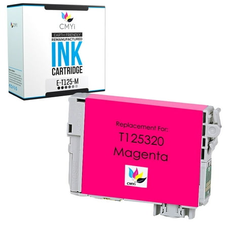 CMYi 125 Magenta 1-Pack Ink Cartridge compatible for Epson 125 - Stylus NX125, NX127, NX130, NX230, NX420, NX530, NX625, WorkForce 320, 323, 325, 520 (1 Magenta)