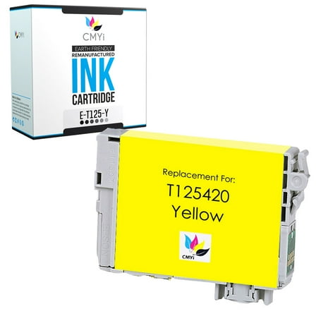 CMYi 125 Yellow 1-Pack Ink Cartridge compatible for Epson 125 - Stylus NX125, NX127, NX130, NX230, NX420, NX530, NX625, WorkForce 320, 323, 325, 520 (1 Yellow)