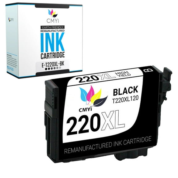 CMYi 220XL Inkjet Printer Ink Cartridges Compatible with Epson WorkForce and Expression Series, Black, 1 Pack