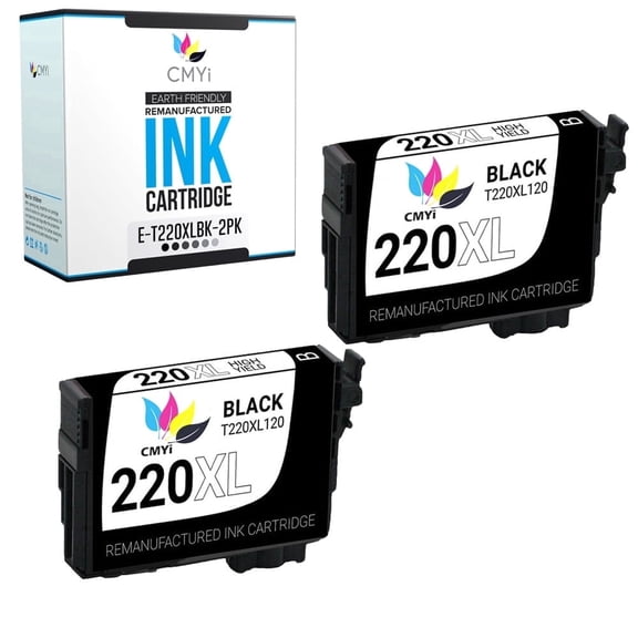 CMYi 220XL Compatible with Epson 220XL Black Ink Cartridges for Printers, 2 Pack