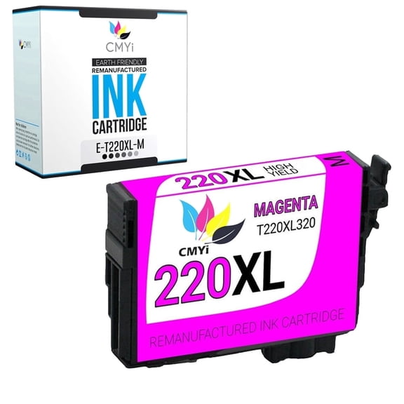CMYi 220XL Compatible with Epson Color Ink Cartridges for Printers, Expression, WorkForce Series, Magenta, 1 Pack