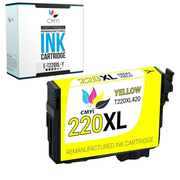 CMYi 220XL Yellow 1-Pack Ink Cartridge compatible for Epson 220XL - WorkForce WF-2630, WF-2650, WF-2660, WF-2750, WF-2760, Expression XP-320, XP-420, XP-424 (1 Yellow)