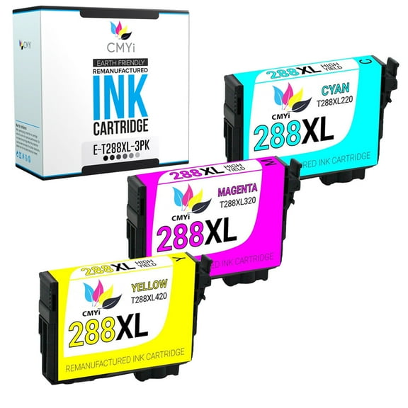 CMYi 288XL Combo Pack of 3 Ink Cartridges compatible for Epson 288XL - Expression XP-330, XP-340, XP-430, XP-434, XP-440, and XP-446 (1 Cyan, 1 Magenta, 1 Yellow)