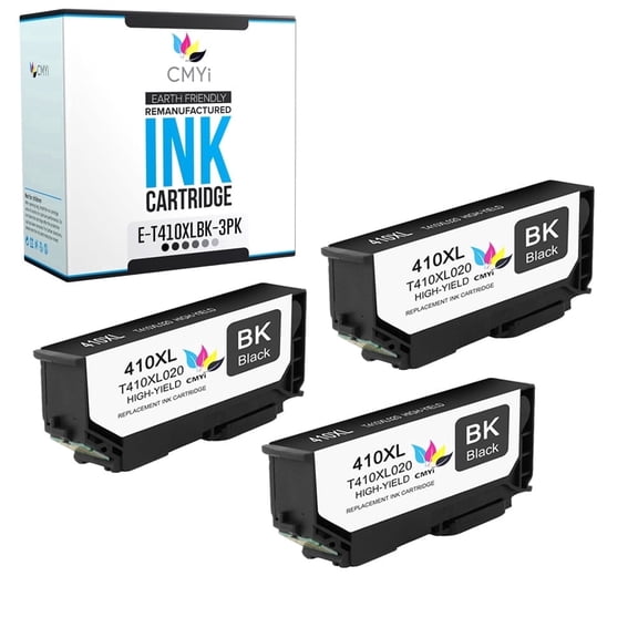 CMYi 410XL Compatible for Epson 410XL Black Ink Cartridges for Printers, Expression Series, 3 Pack