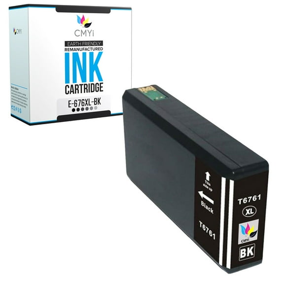 CMYi 676XL Black 1-Pack Ink Cartridge compatible for Epson 676XL - WorkForce WF-4010, WF-4020, WF-4023, WF-4090, WF-4520, WF-4530, WF-4533, WF-4540, WF-4590 (1 Black)