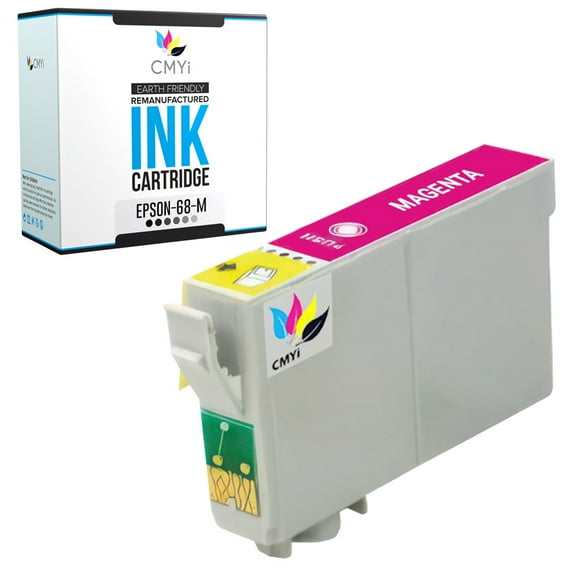CMYi 68 Magenta 1-Pack Ink Cartridge compatible for Epson 68 - Stylus C120, CX5000, CX6000, CX8400, NX215, NX300, NX305, NX510, NX615, WorkForce 1100, 1300, 30, 310, 315, 40, 500, 600 (1 Magenta)