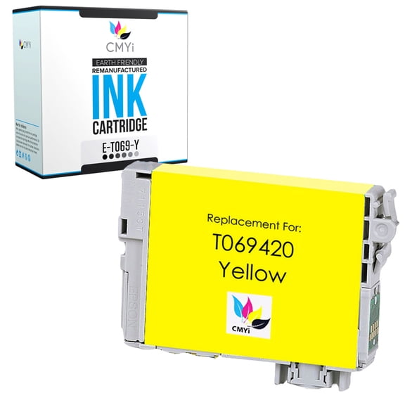 CMYi 69 Yellow 1-Pack Ink Cartridge compatible for Epson 69 - Stylus C120, CX5000, CX6000, CX7000F, CX8400, N10, N11, NX11, NX110, NX115, NX200, WorkForce 1100, 1300, 30, 310, 315, 40, 500 (1 Yellow)