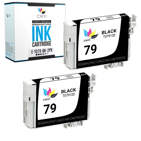 CMYi 79 Black 2-Pack Ink Cartridges compatible for Epson 79 - Artisan 1430, Stylus Photo 1400, 1500W (2 Black)