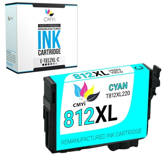 CMYi 812XL Cyan 1-Pack Ink Cartridge compatible for Epson 812XL - WorkForce EC-C7000, WorkForce Pro WF-7310, WF-7820, WF-7840 (1 Cyan)