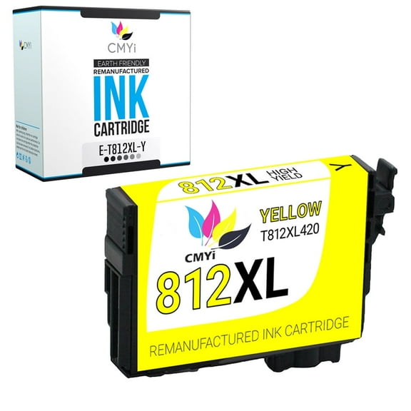 CMYi 812XL Yellow 1-Pack Ink Cartridge compatible for Epson 812XL - WorkForce EC-C7000, WorkForce Pro WF-7310, WF-7820, WF-7840 (1 Yellow)