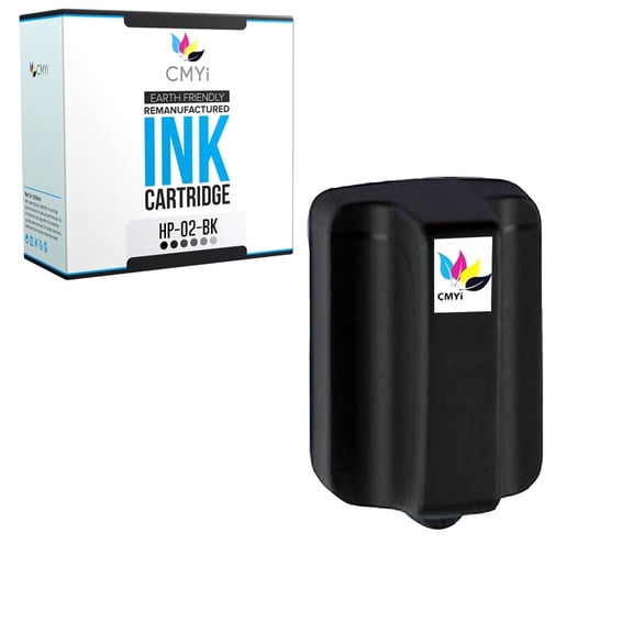 CMYi 02 Black 1-Pack Ink Cartridge compatible for HP02 - PhotoSmart 3100, 3108, 3110, 3200, 3210, 3210v, 3210xi, 3310, 3310xi, 3313, 8200, 8230, 8238, 8250, C5100, C5140, C5150, C5175 (1 Black)
