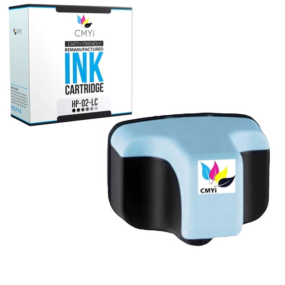 CMYi 02 Light Cyan 1-Pack Ink Cartridge compatible for HP 02 - PhotoSmart C5175, C5180, C5183, C5185, C5188, C5190, C6100, C6150, C6175, C6180, C6183, C6185, C6188, C6200, C6240, C6250 (1 Light Cyan)