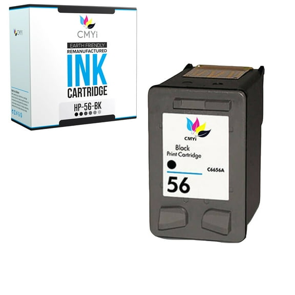 CMYi Inkjet Printer Ink Cartridge Compatible for HP 56 PSC, OfficeJet, Photosmart and DeskJet Series, 1 Black