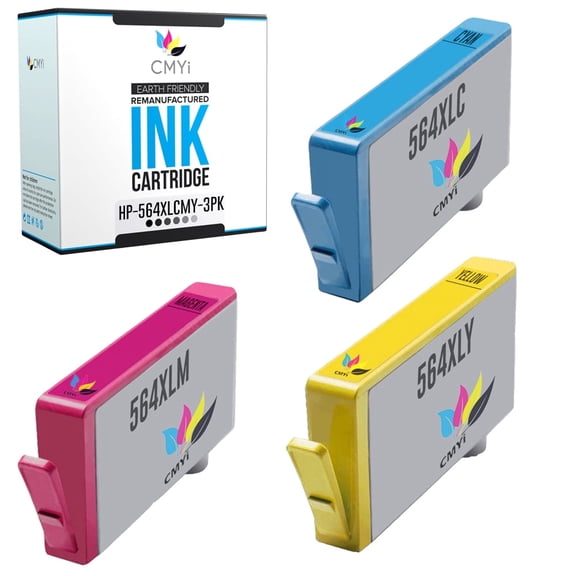 CMYi 564XL Combo Pack of 3 Ink Cartridges compatible for HP 564XL - PhotoSmart D7560, e-All-in-One - B010a, e-All-in-One - B010b, eStation All-in-One, Plus All-in-One (1 Cyan, 1 Magenta, 1 Yellow)