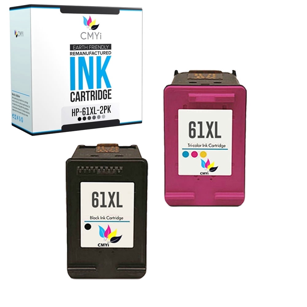 CMYi 61XL Ink Cartridges Combo Pack of 2  Compatible for HP DeskJet Series Inkjet Printers, 1 Black, 1 Tri-color