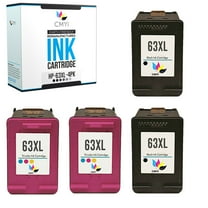 CMYi 63XL Combo Pack of 4 Ink Cartridges compatible for HP 63XL - DeskJet 1110, 1111, 1112, 2130, 2131, 2132, 2133, 2134, 2136, 3630, 3631, 3632, 3633, 3634, 3635, 3636, 3637 (2 Black, 2 Tri-color)