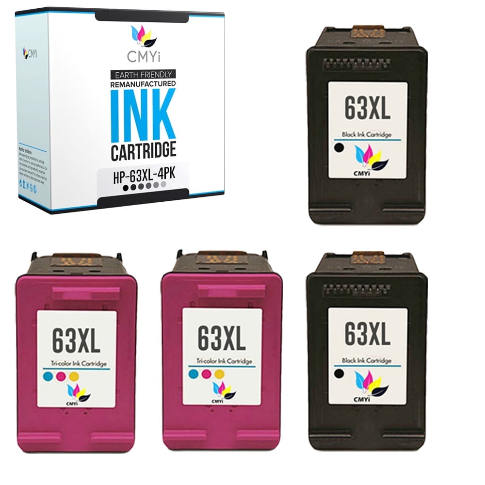 CMYi 63XL Combo Pack of 4 Ink Cartridges compatible for HP63XL ...