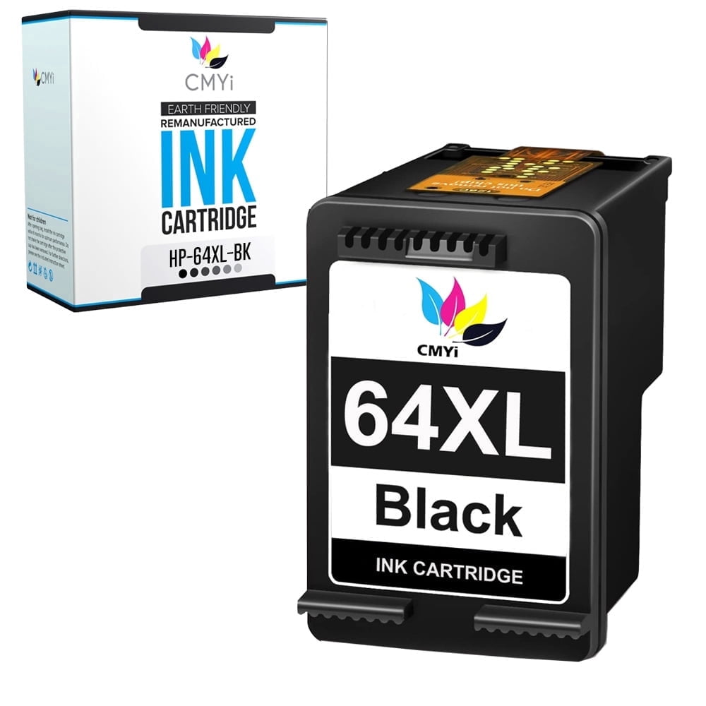 CMYi 64XL Inkjet Printer Ink Cartridges Compatible for HP ENVY and Other Series Printers, 1 Black