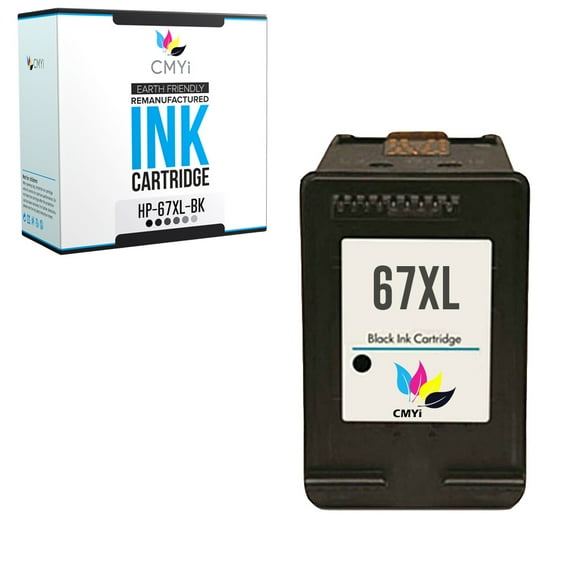 CMYi 67XL Ink Cartridges compatible for HP DeskJet Printers, 1 Black, 1-Pack